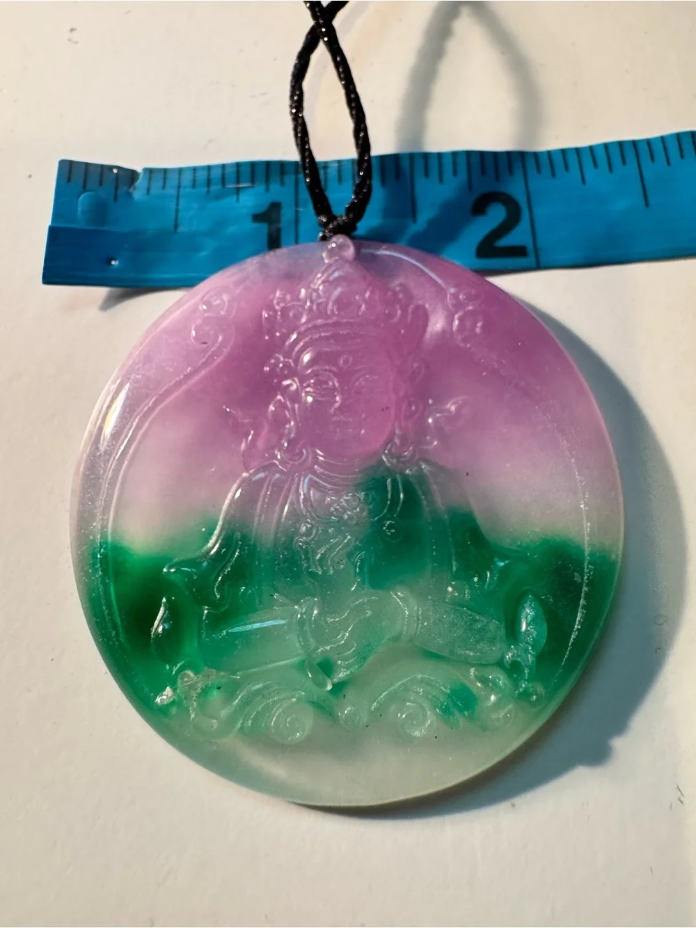 Purple & Green Lotus Carved Pendant Necklace - Women Bath & Body Accessory